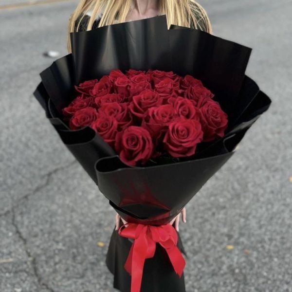 25 Imported Red Roses Bouquet