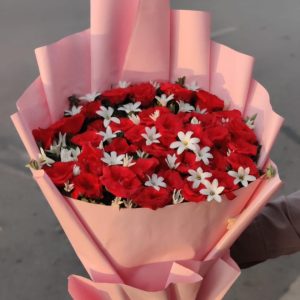 Red N White Flower Bouquet