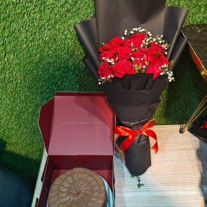 Roses with Baby Birth FLowers And Cake