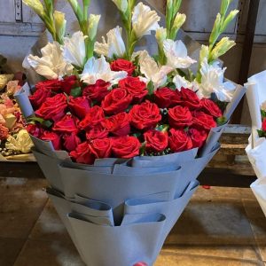 Red Roses & White Glade Bouquet