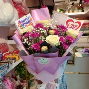 Birthday Special Mixed Flower & Chocolate Bouquet | FlowerWala.pk