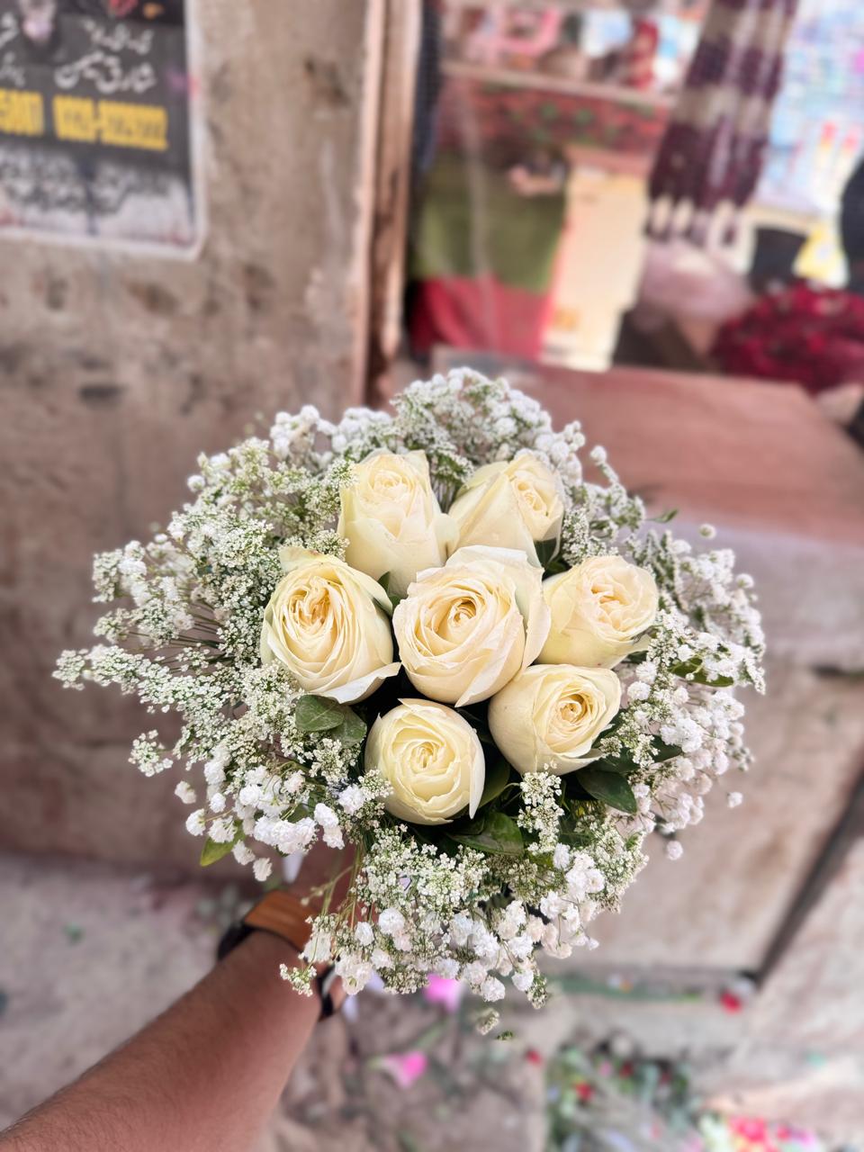 Pure Grace White Rose Bridal Bouquet