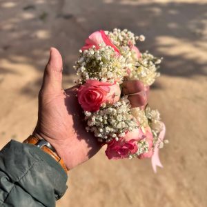 Blush & Pearl Floral Wrist Gajray (Pair)