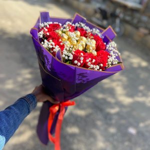 Royal Ferrero – Purple Rose & Chocolate Bouquet