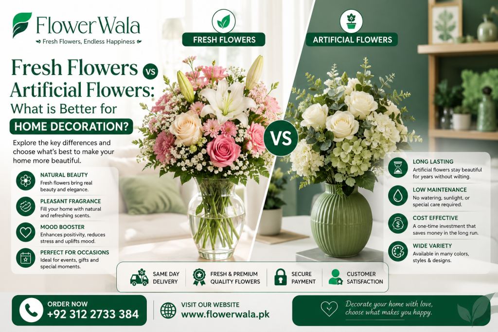 fresh flowers vs artificial flowers