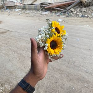 Sunflower & Motia Floral Gajra / Wrist Corsage