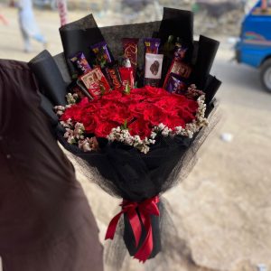 Luxury Red Rose & Assorted Chocolate Bouquet