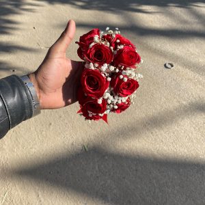Elegant Red Rose Gajra / Floral Wrist Corsage
