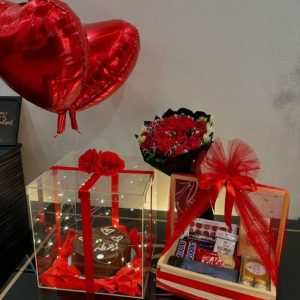 Royal Romance Cake, Flowers & Chocolate Surprise Hamper