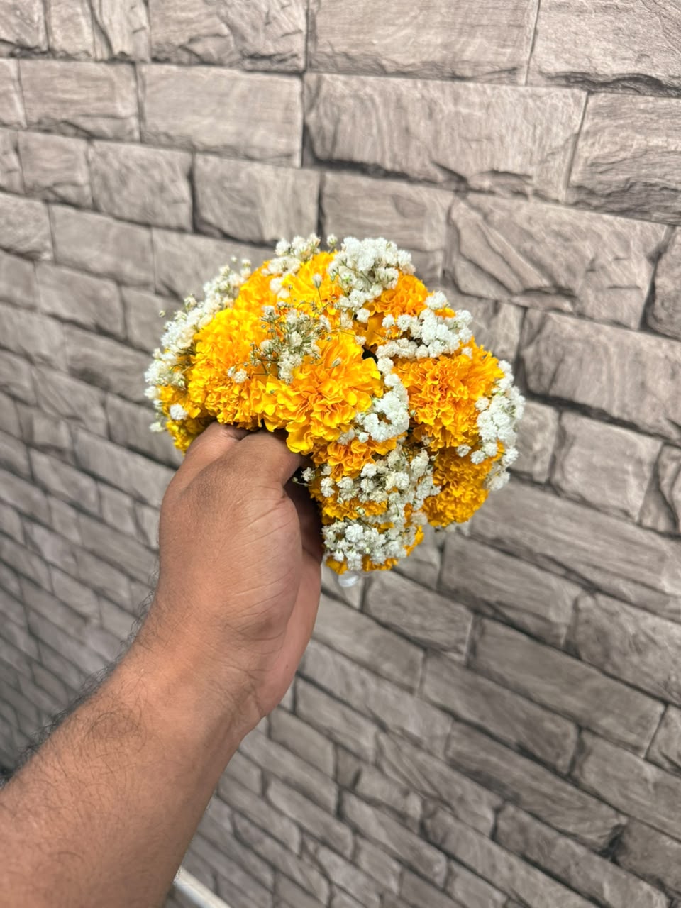 Marigold & Baby’s-breath Floral Bracelet - Image 3