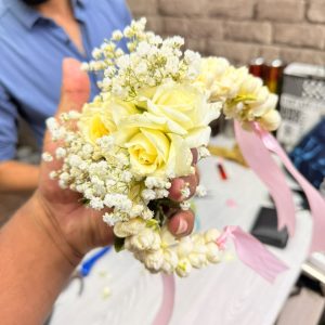 Yellow Roses, Jasmine & Baby’s-breath Floral Bracelet