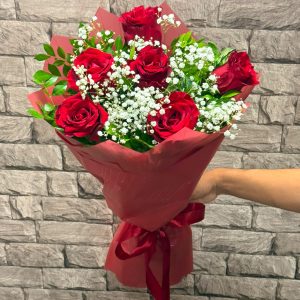 Red Roses & Baby’s-breath Bouquet