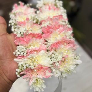 Pink & White Chrysanthemum Floral Hand Accessory